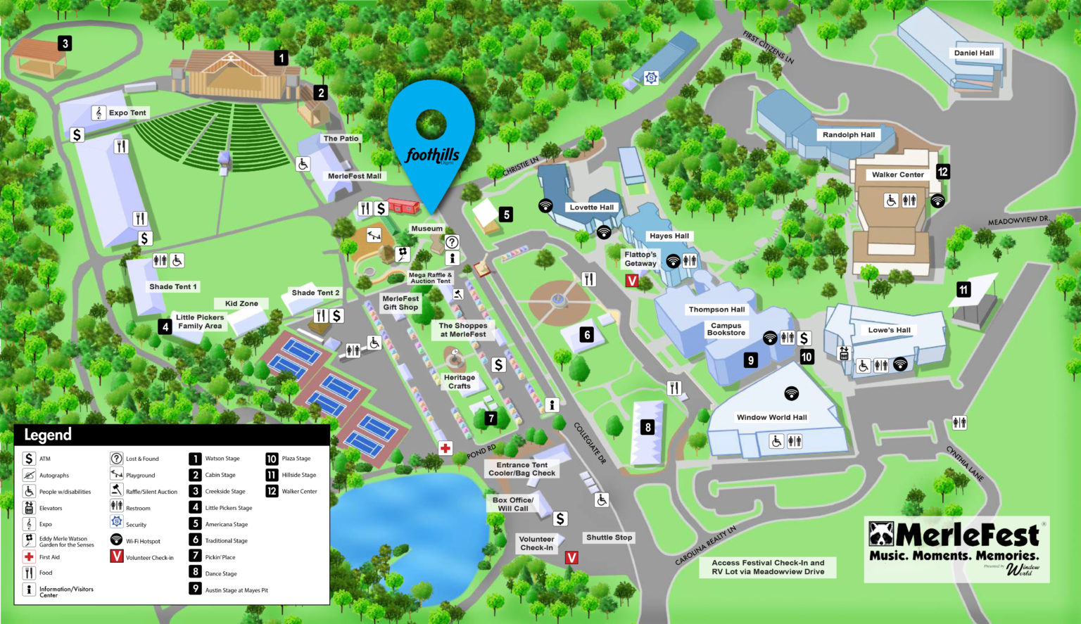 MerleFest Map Foothills Digest