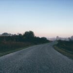 A wooded rural road; atmospheric illustration only, not Golden Valley Church Road or a photograph of the alleged creature